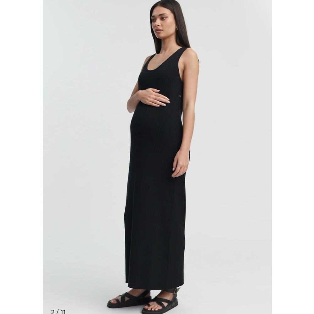 LEGOE HERITAGE Women's Size 1 US M Scoop Neck Luxe Dress Ribbed Knit Black